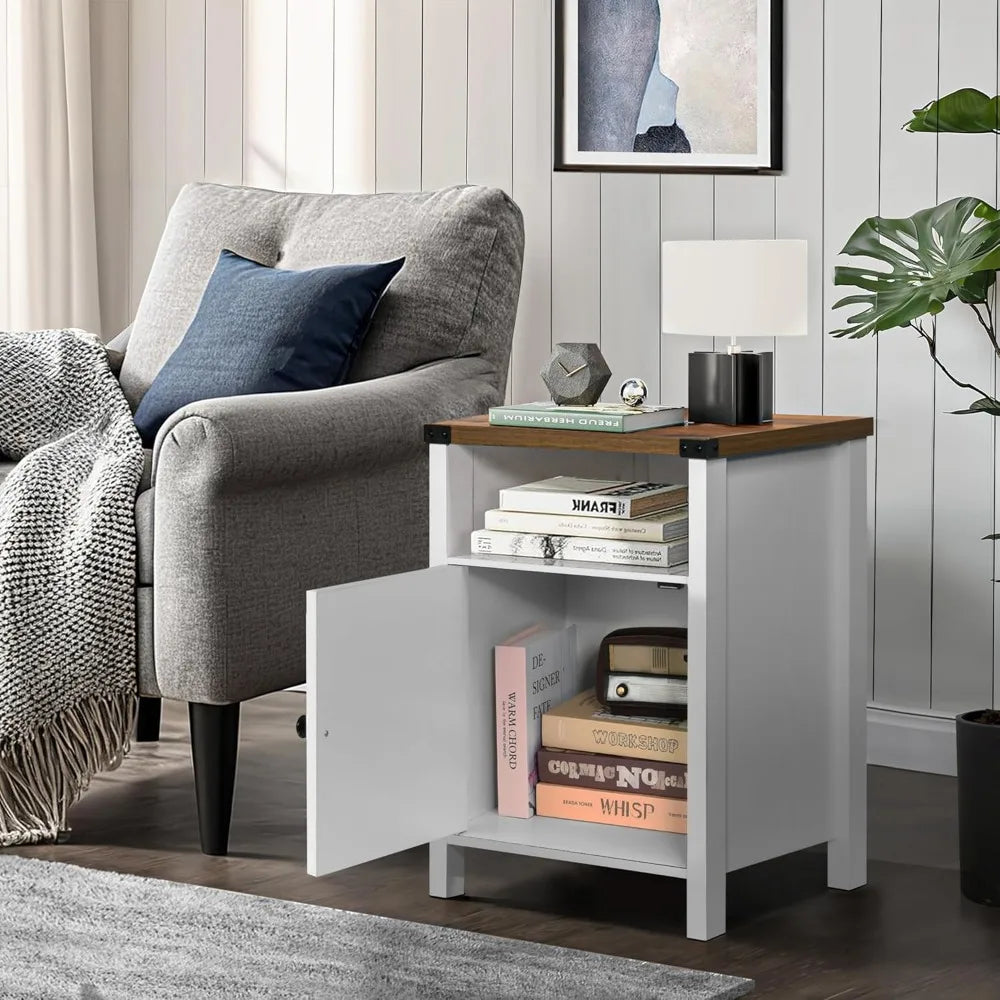 Farmhouse Rustic End Table, Set of 2