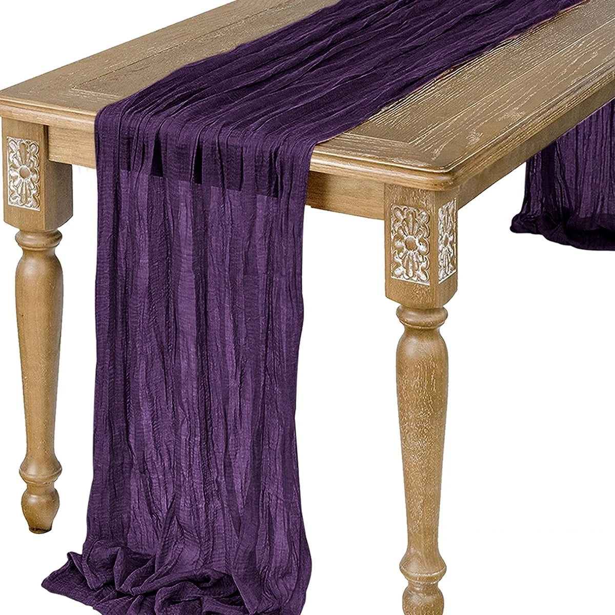 Semi-Sheer Sage Gauze Cheesecloth Table Runner