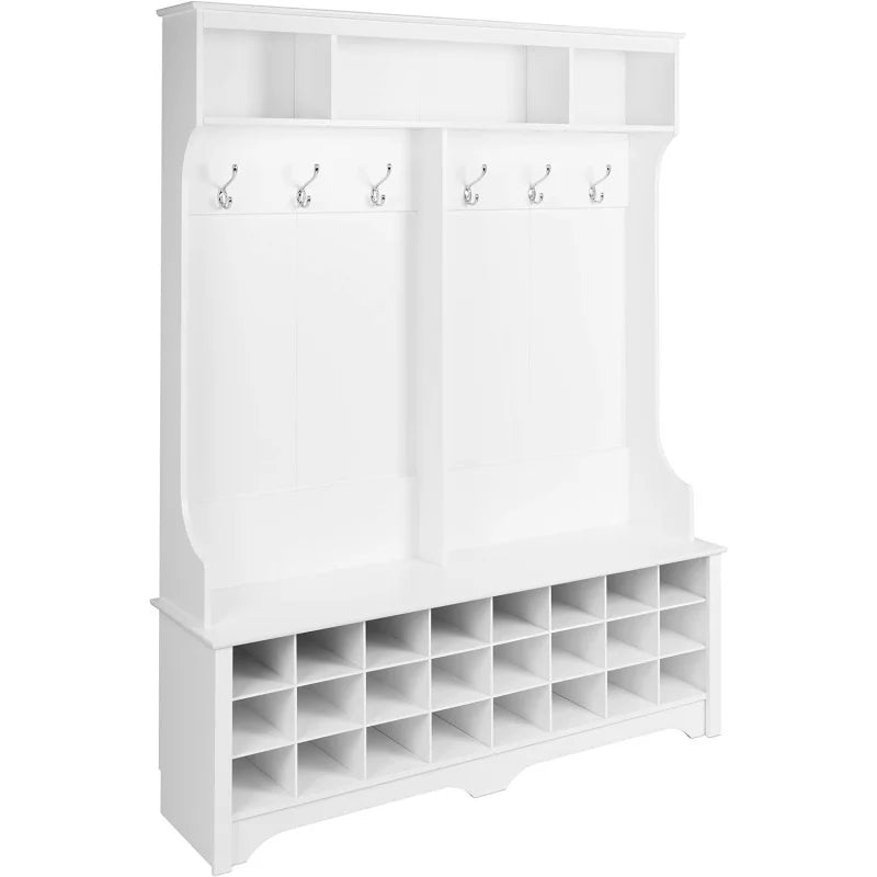 White Hall Tree with Bench/Shoe Storage