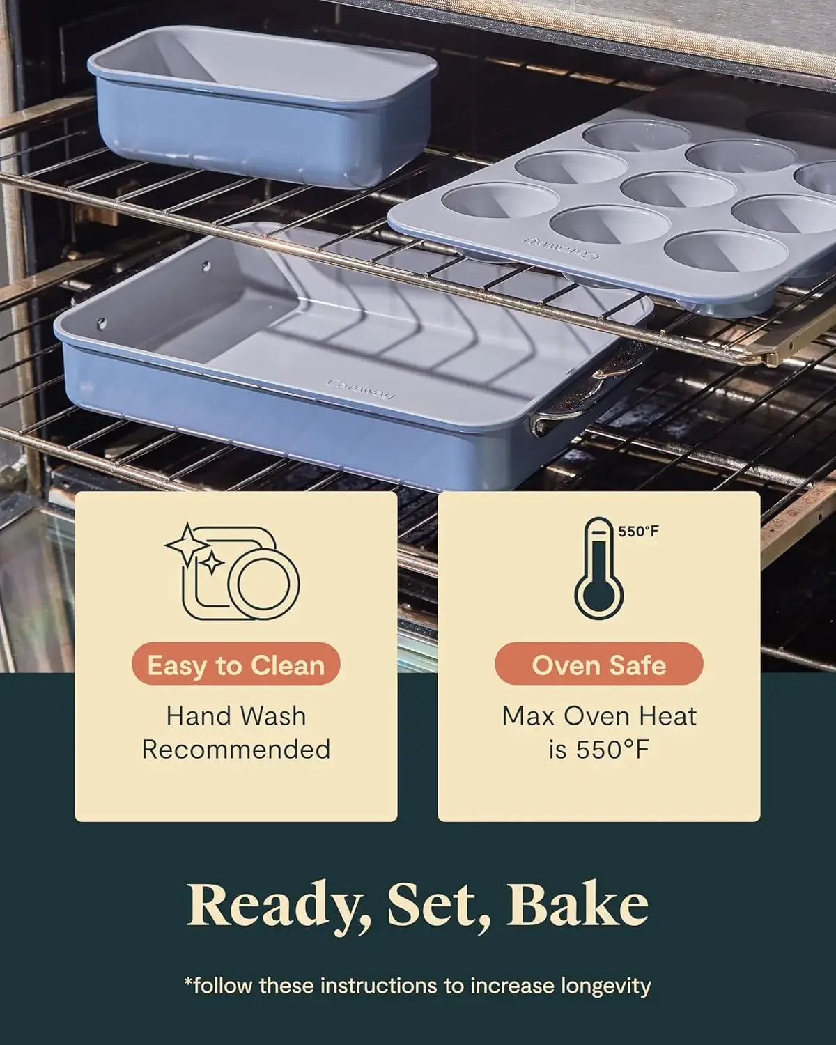 11-Pc Aluminized Nonstick Ceramic Bakeware Set