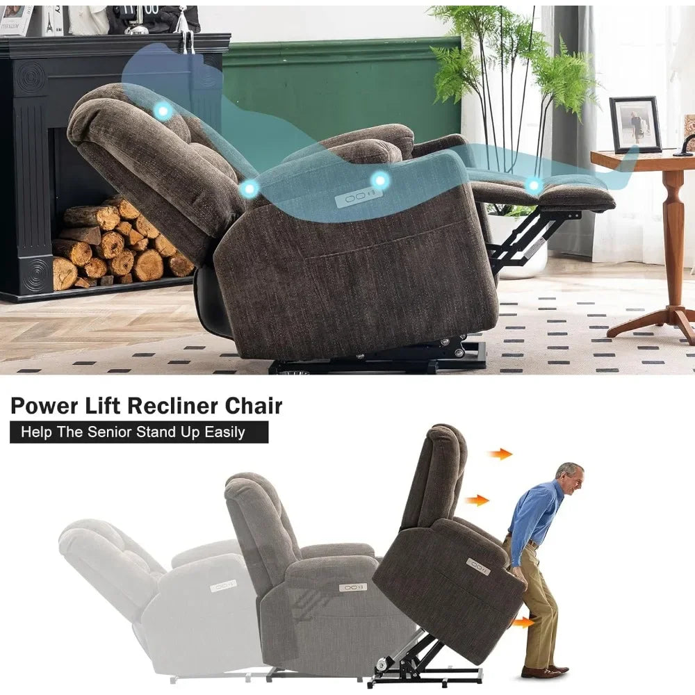 Power Lift Recliner Chair with Heat and Massage