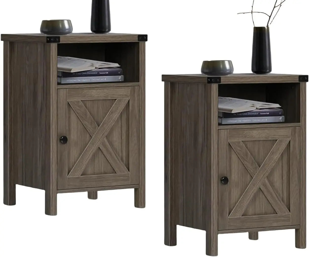 Farmhouse Rustic End Table, Set of 2