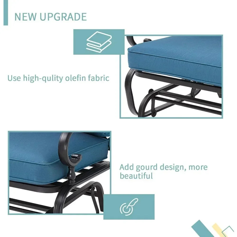 Glider Rocking Bench with Resistant Cushions