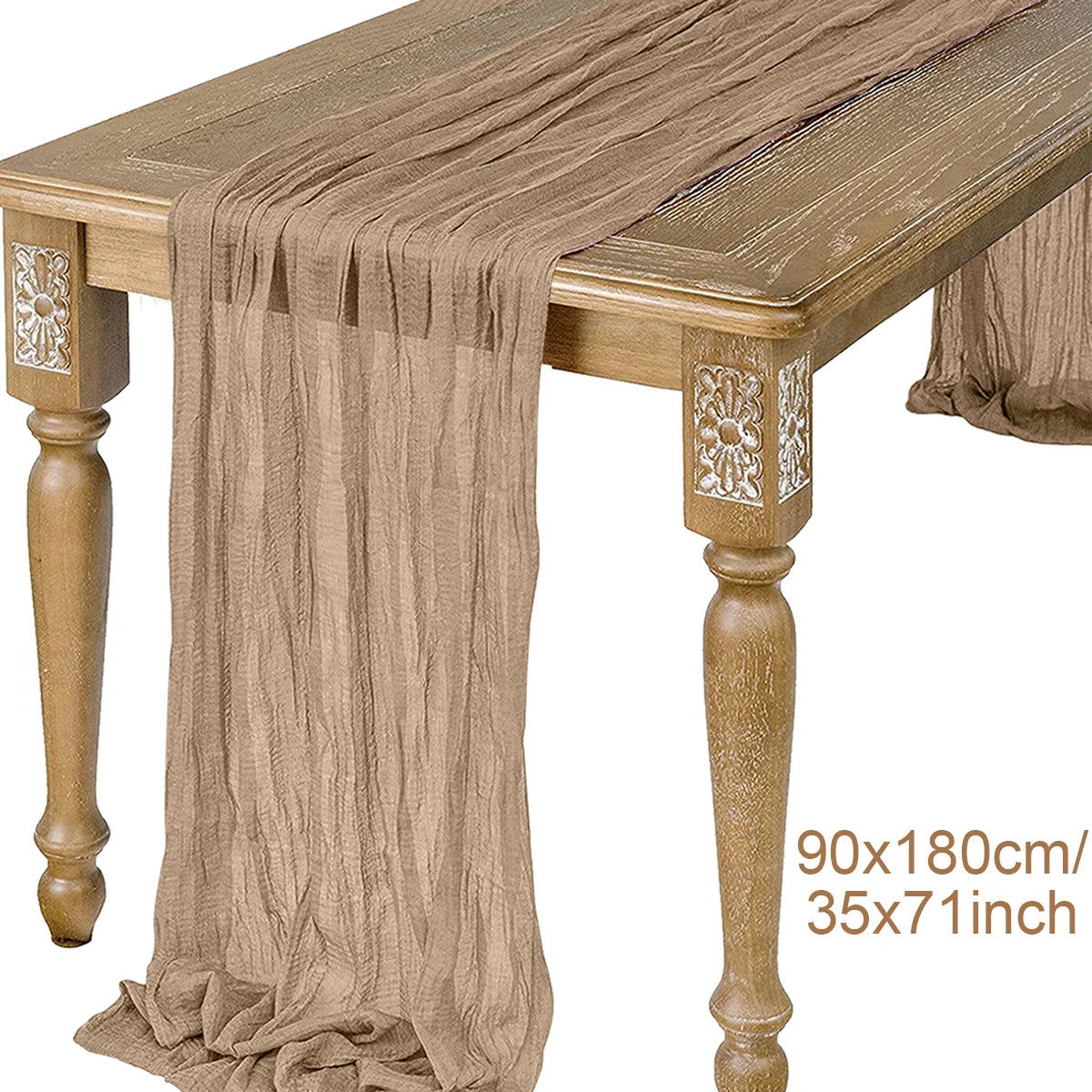 Semi-Sheer Sage Gauze Cheesecloth Table Runner