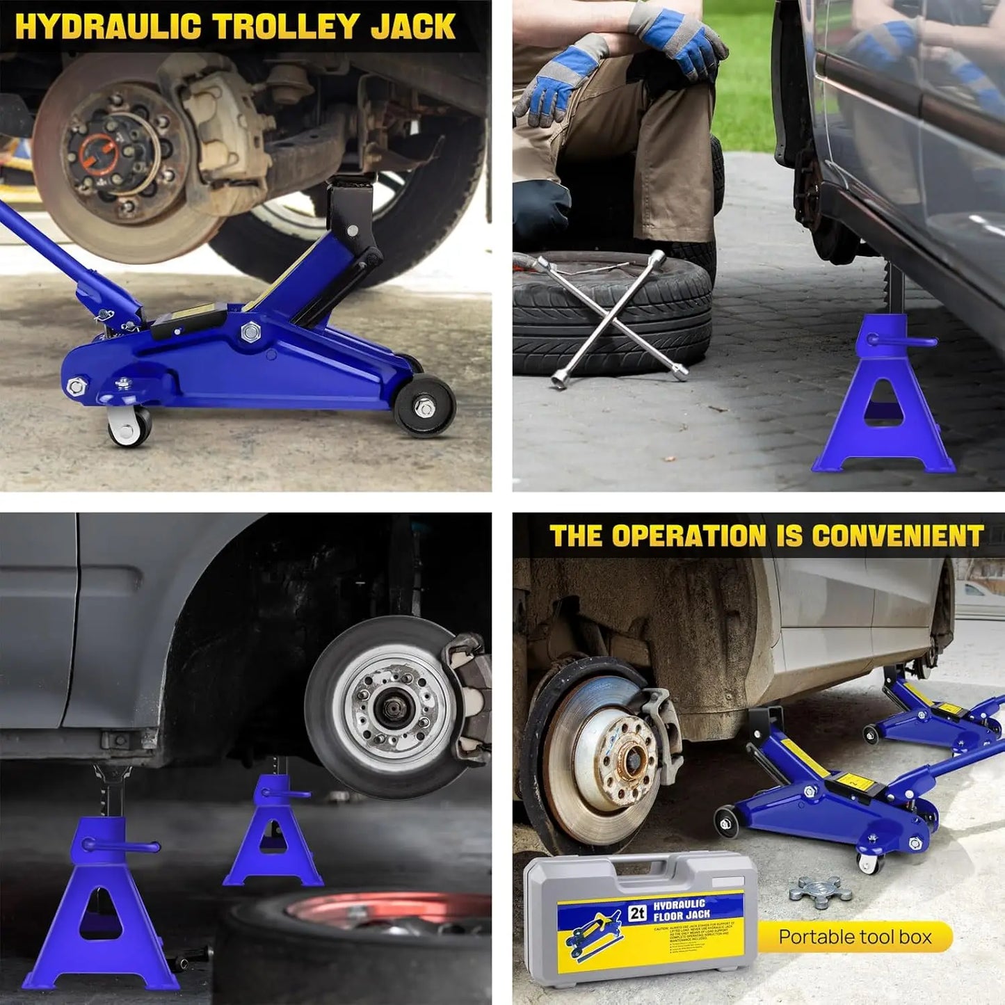 2-Ton Floor Jack & Stand Combo