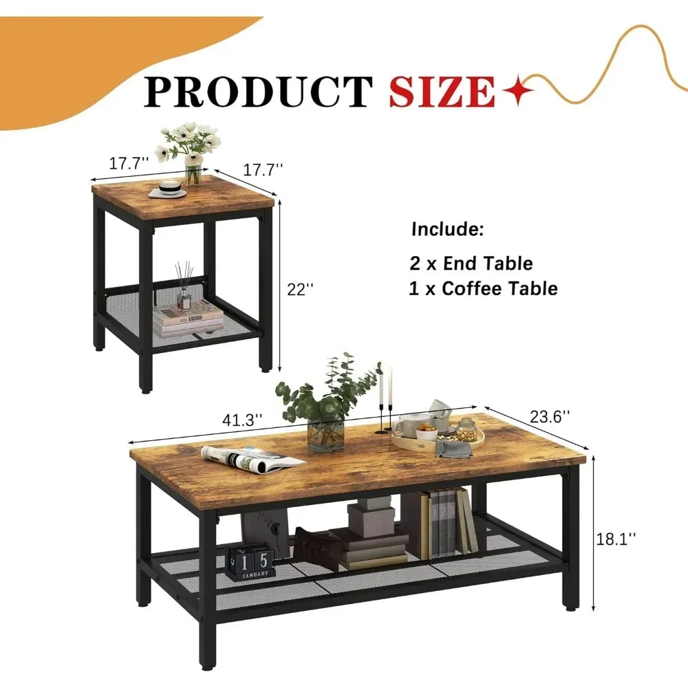 3 Pc Coffee Table Set