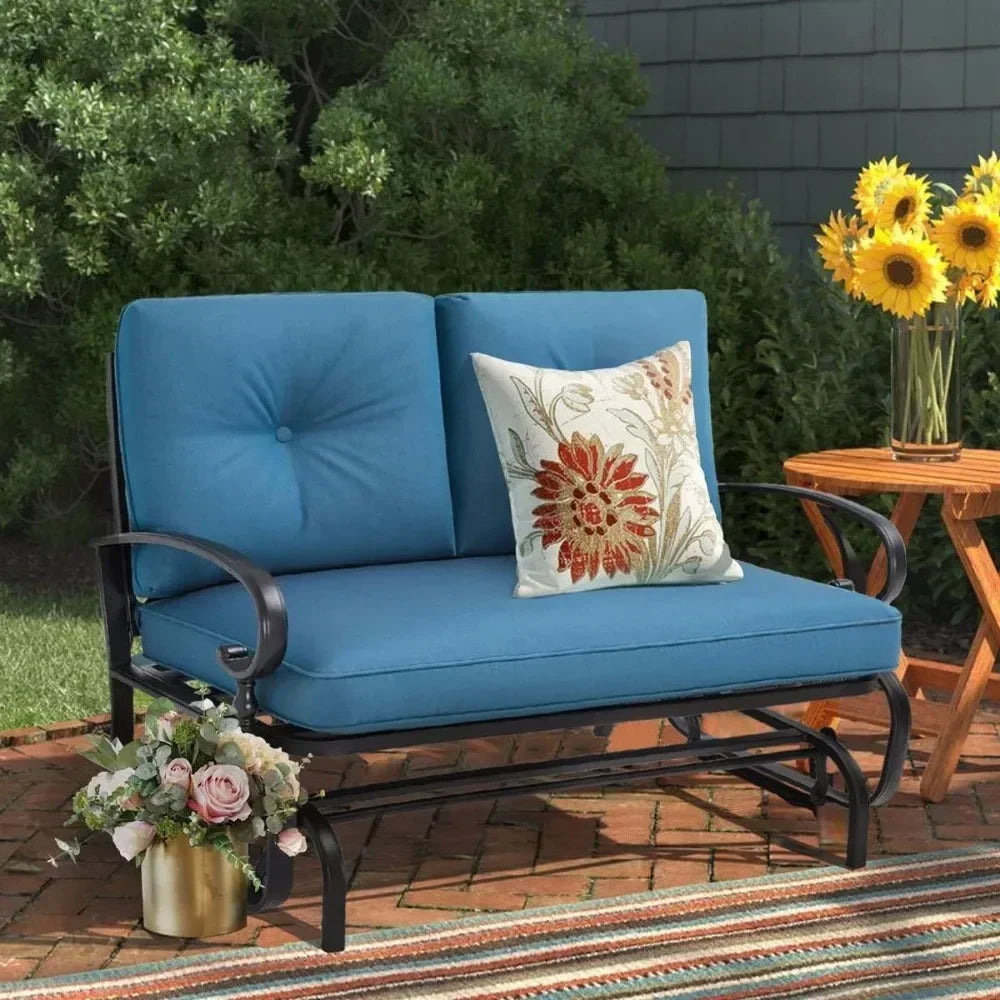 Glider Rocking Bench with Resistant Cushions
