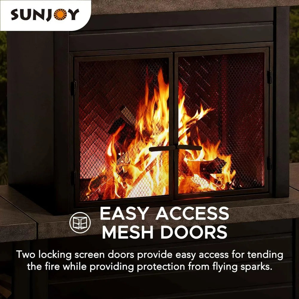 Outdoor Wood Burning with Chimney
