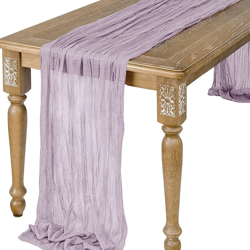 Semi-Sheer Sage Gauze Cheesecloth Table Runner