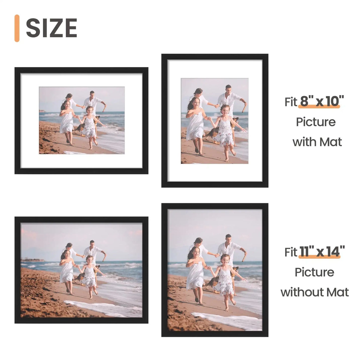 5 PACK Wall Picture Frame Black