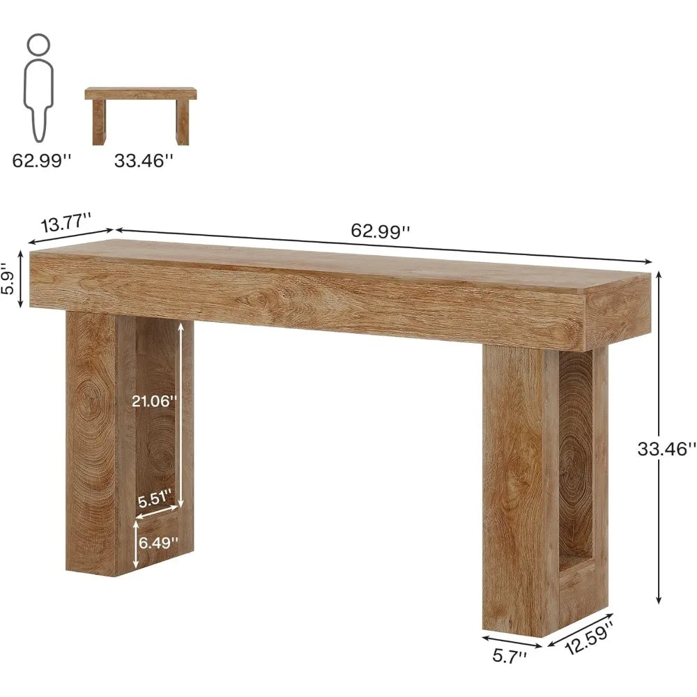 63" Farmhouse Console Sofa Table