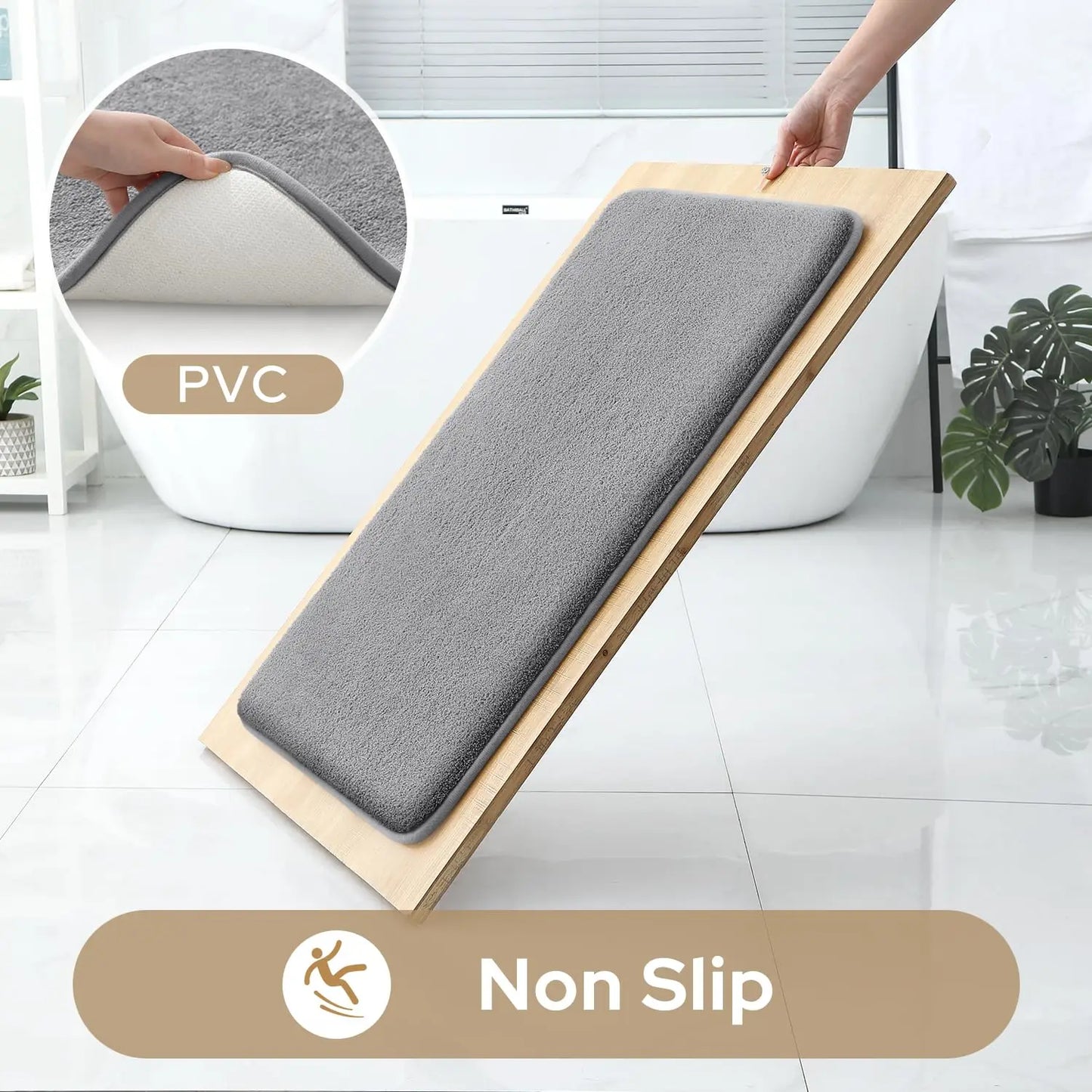 3PC bathroom waterproof non-slip sponge carpet three-piece set, can wash home decoration