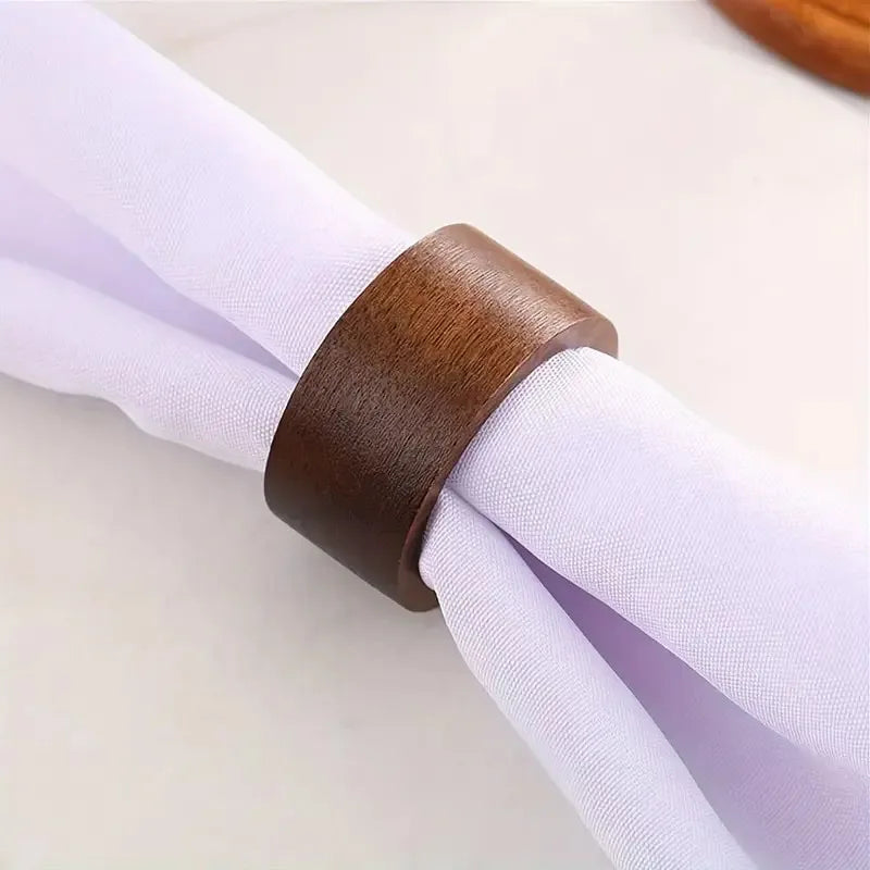 6-pc Solid Color Wooden Napkin Rings