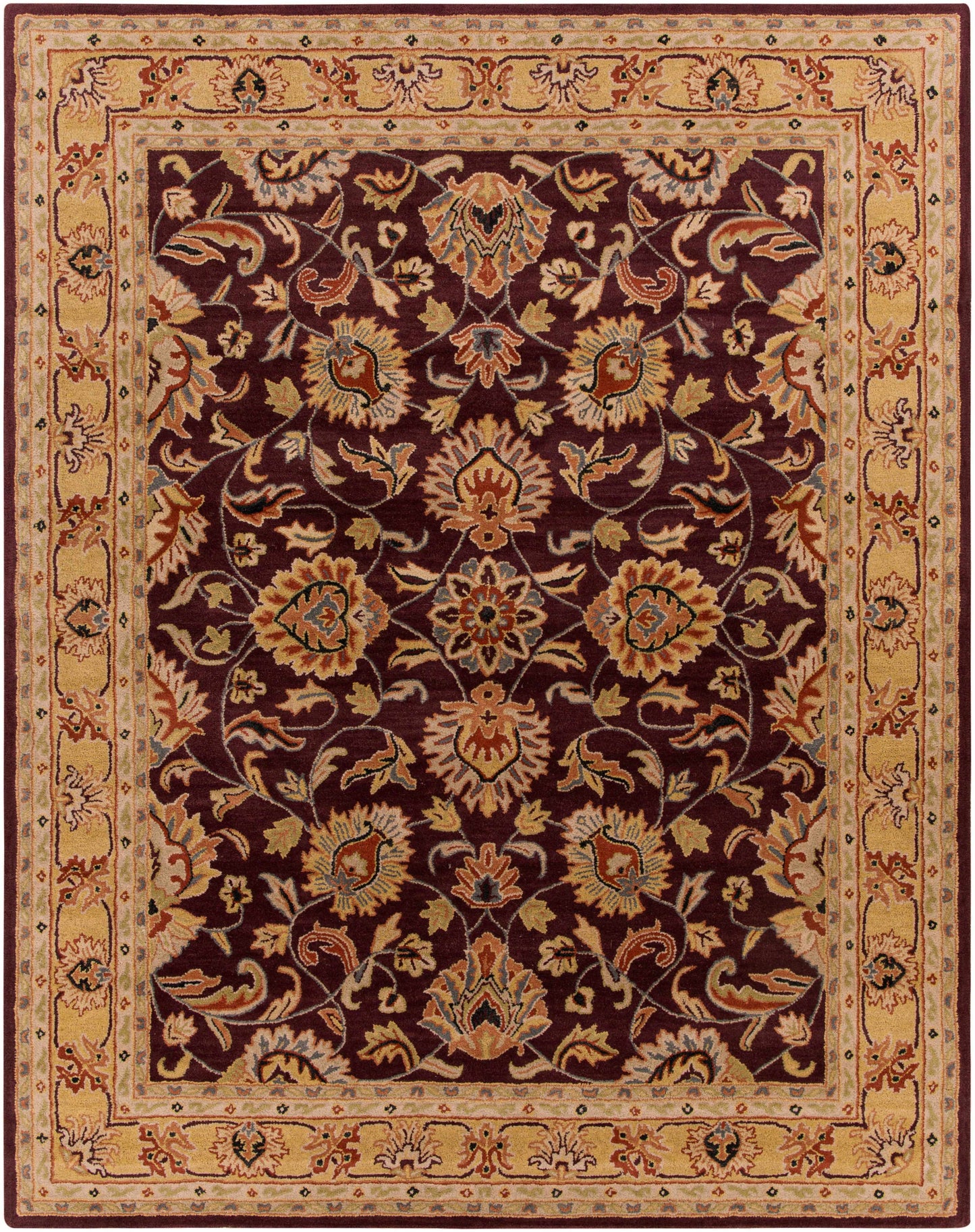 Cherryfield Burgundy Wool Area Rug
