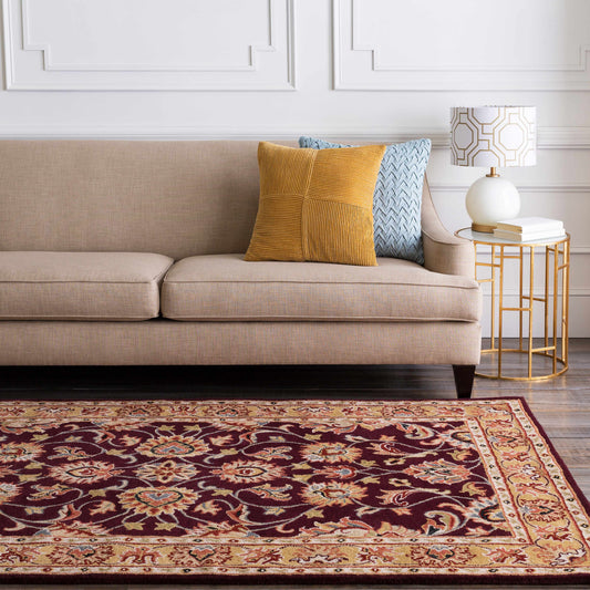 Cherryfield Burgundy Wool Area Rug