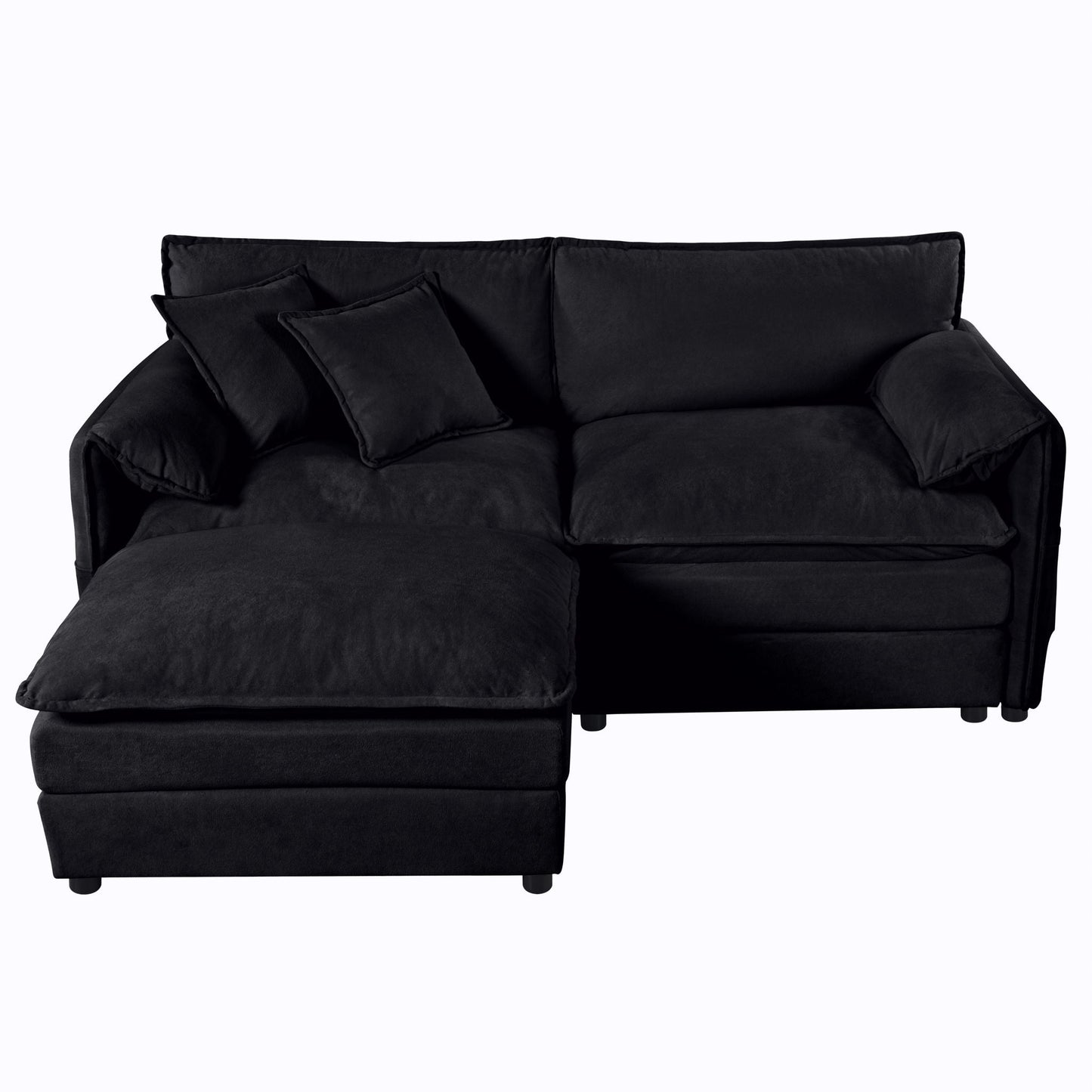 Deep Seat Modular Sectional Sofa Cloud Couch With Ottoman