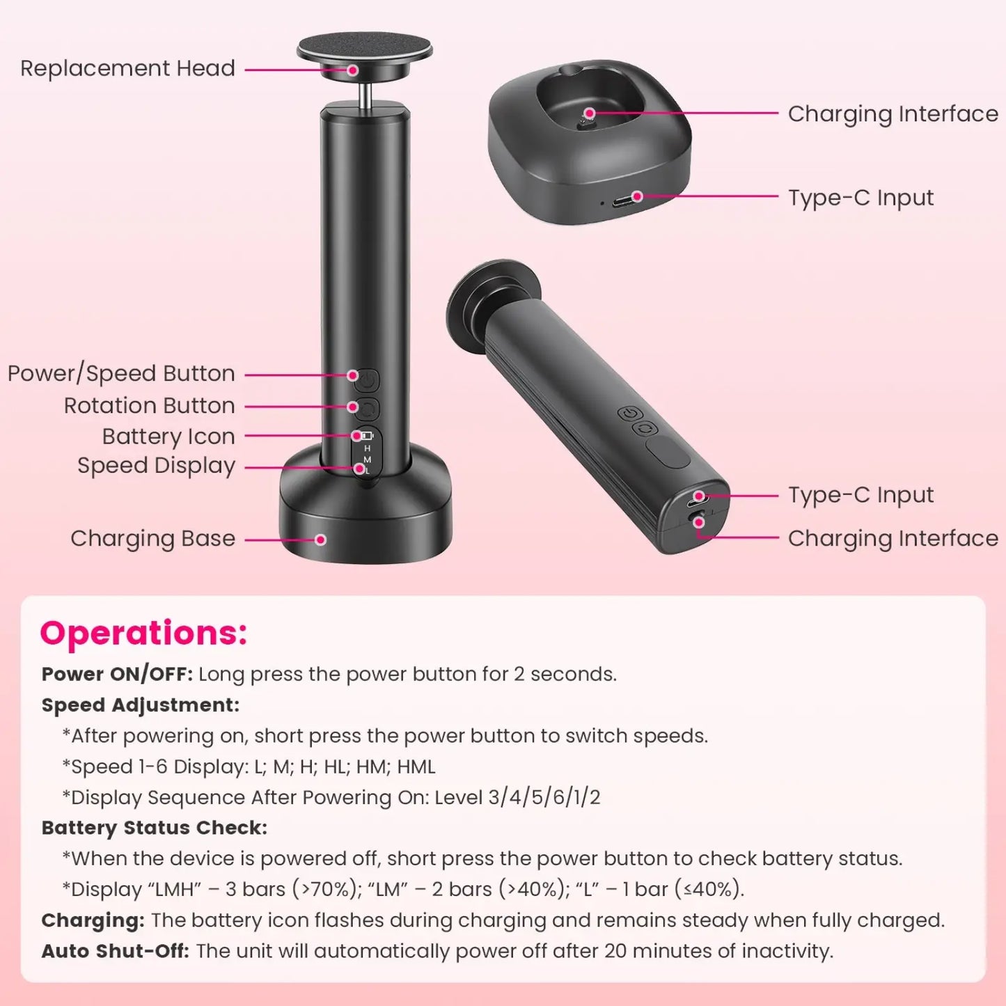 Electric Foot Callus Remover and Nail Grinder Kit