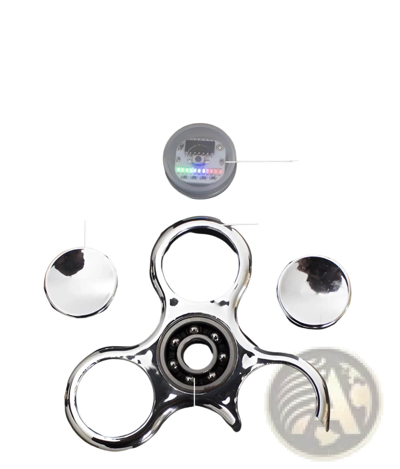 Led Fidget Spinner Glow in Dark Metallic Hand Toy
