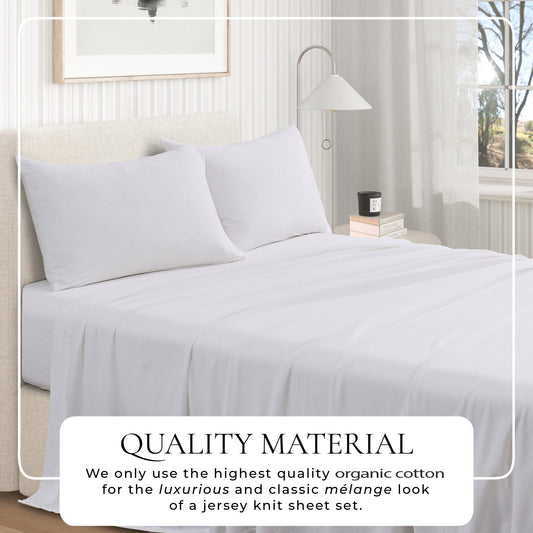 100% Organic Cotton Jersey Knit Sheets