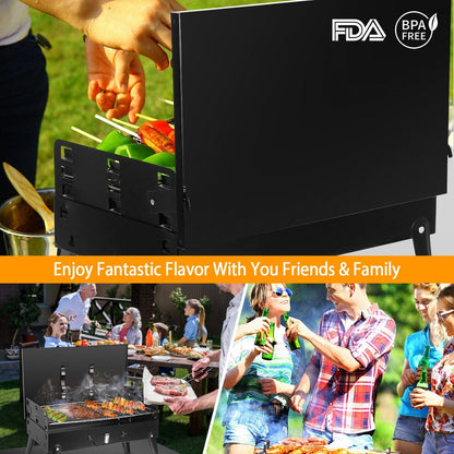 Portable Charcoal Grill Foldable BBQ Suitcase Grill
