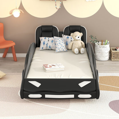 Race Car Shaped Twin Platform Bed With Wheels