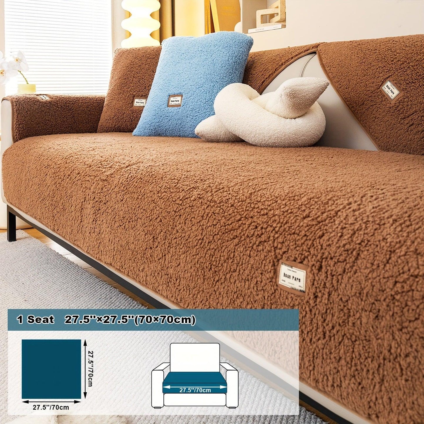 High-Quality Plush Sherpa Sofa Cover