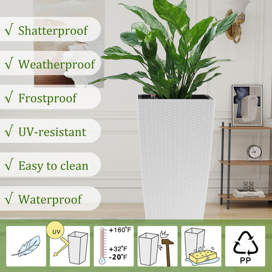 Square Large Planter With Automatic Watering System