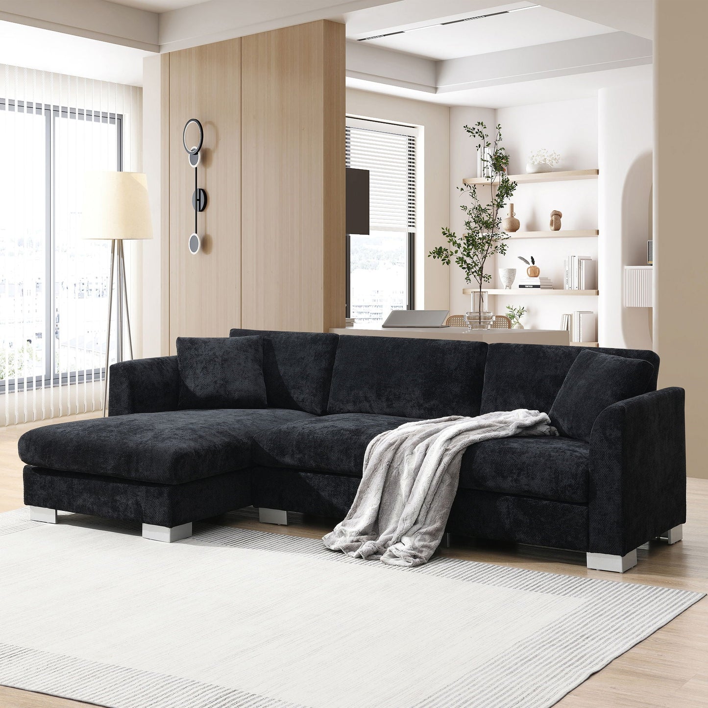 Modern Cloud Sectional Sofa L Shaped Luxury Couch Set