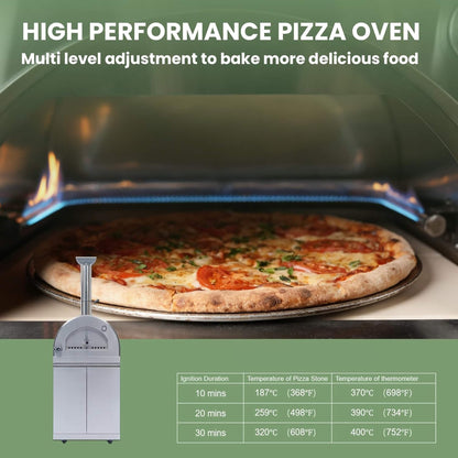 Blazon 112-Inch 4-Burner 108K BTU Outdoor Kitchen Island With Pizza Oven