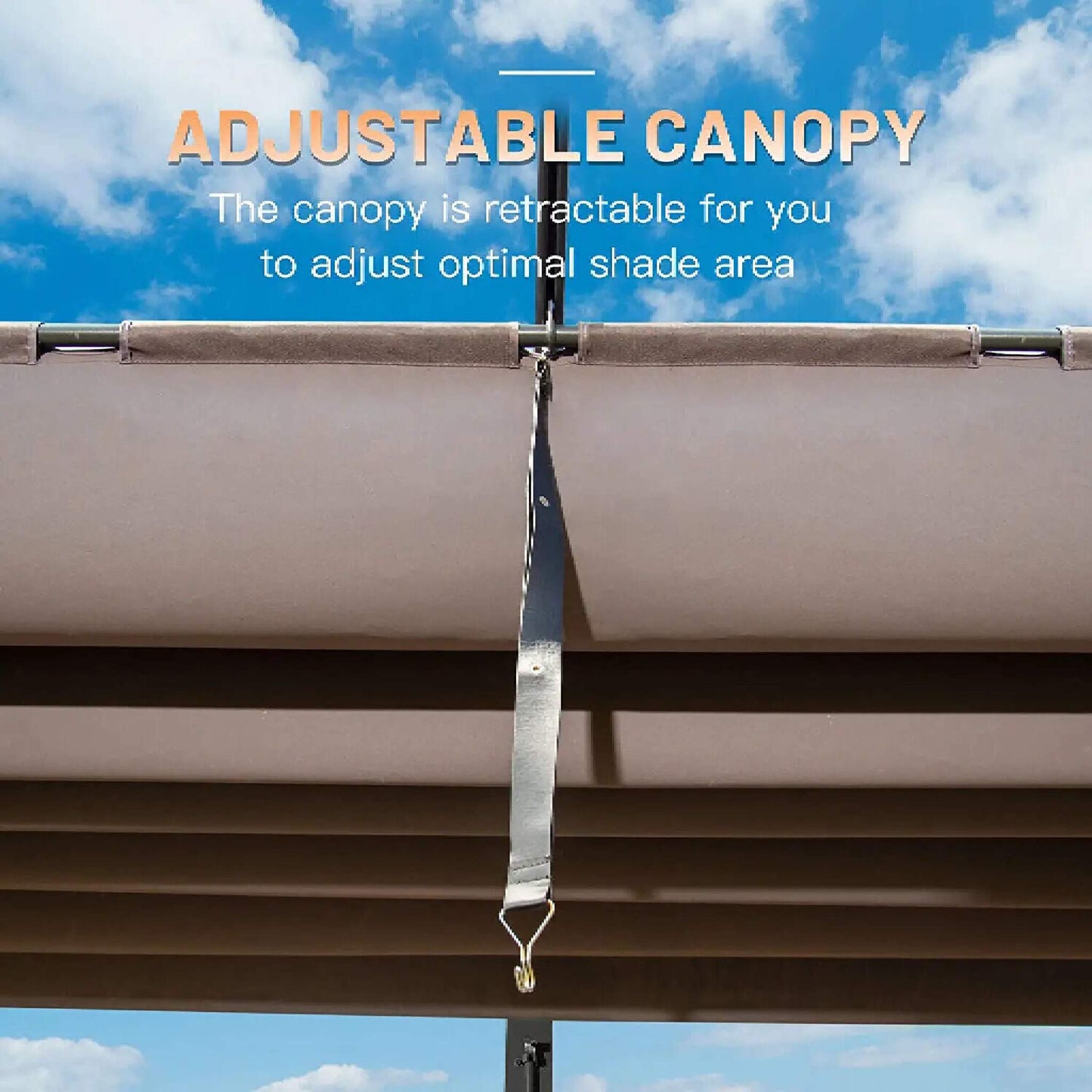 [11X16FT] Alora Outdoor Retractable Backyard Aluminum Metal Pergola