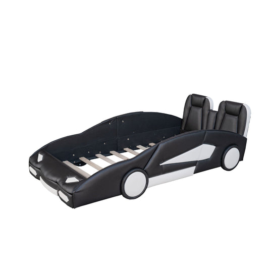 Race Car Shaped Twin Platform Bed With Wheels
