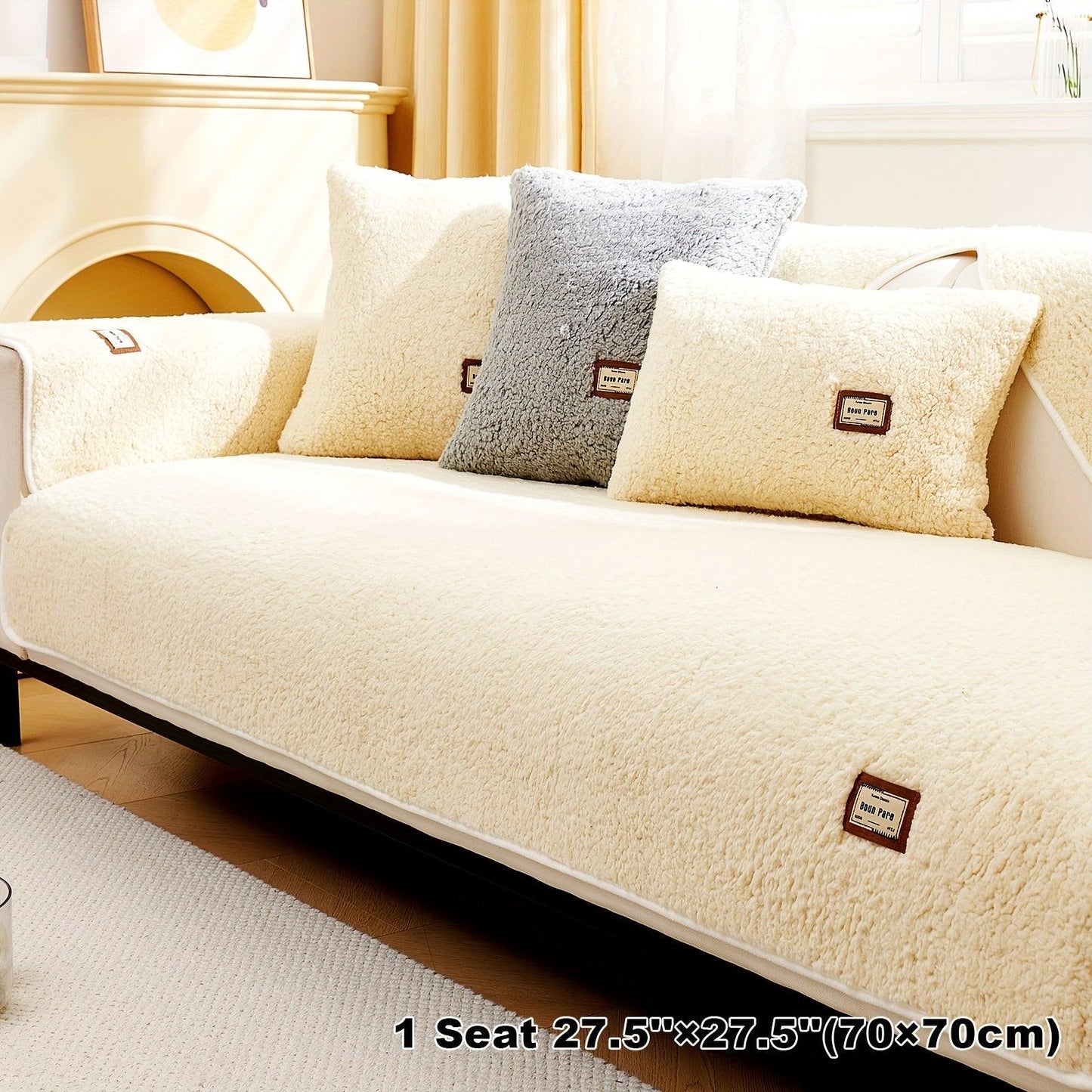 High-Quality Plush Sherpa Sofa Cover