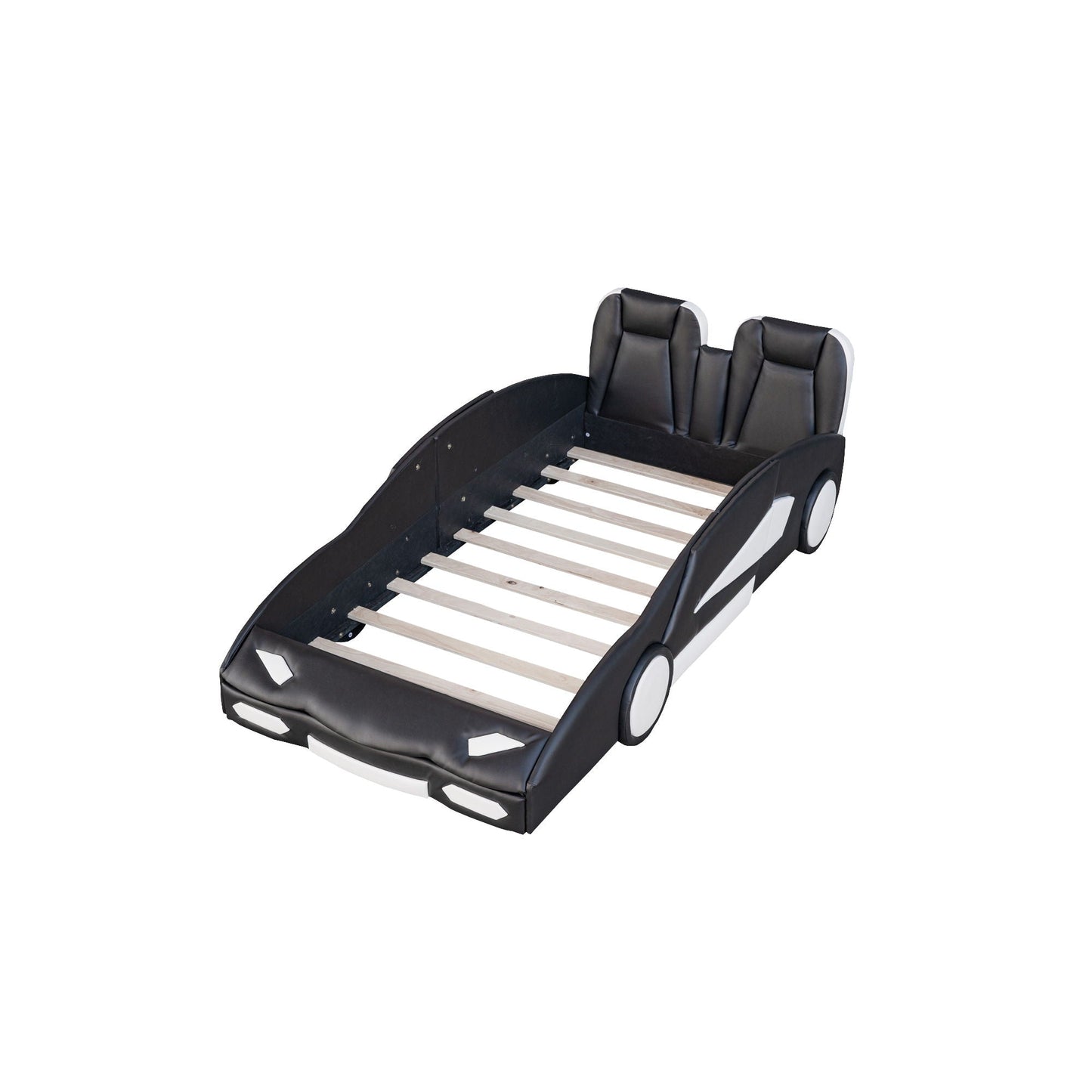 Race Car Shaped Twin Platform Bed With Wheels