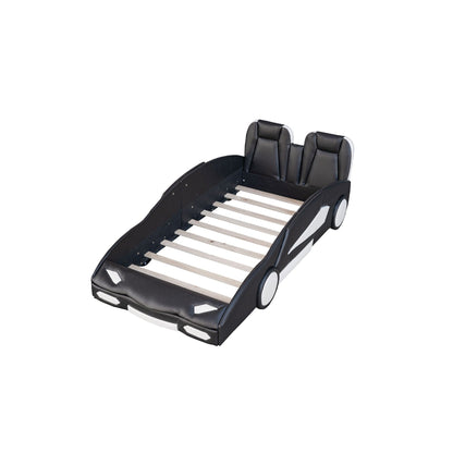 Race Car Shaped Twin Platform Bed With Wheels