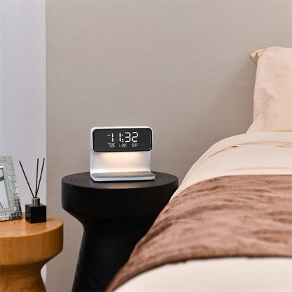 Bedside Lamp Wireless Charging LCD Screen Alarm Clock
