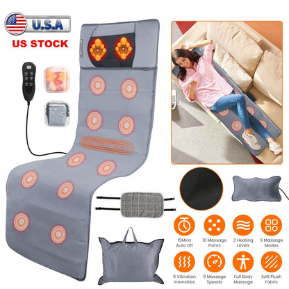Full Body Electric Massage Mat with Heat Vibration Massage Pad
