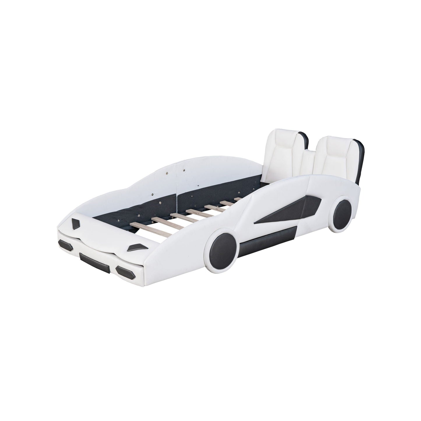 Race Car Shaped Twin Platform Bed With Wheels