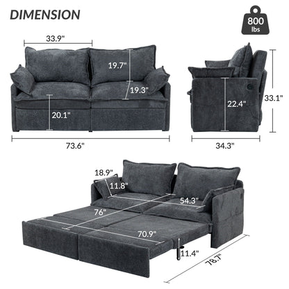 Pull Out Sofa Bed, Convertible Sleeper Sofa