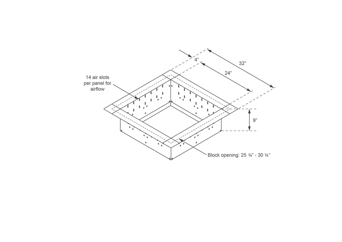 24" square SST fire pit insert, campfire fun pit
