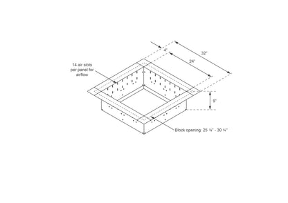 24" square SST fire pit insert, campfire fun pit