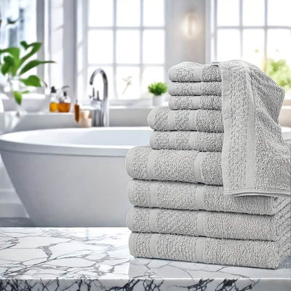 Gray Cotton Bath Towel Set