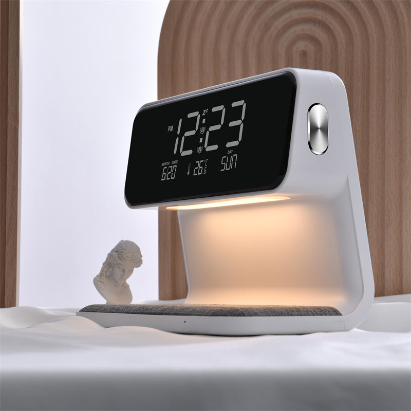 Bedside Lamp Wireless Charging LCD Screen Alarm Clock
