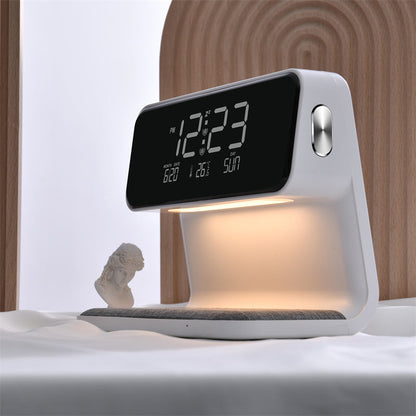 Bedside Lamp Wireless Charging LCD Screen Alarm Clock