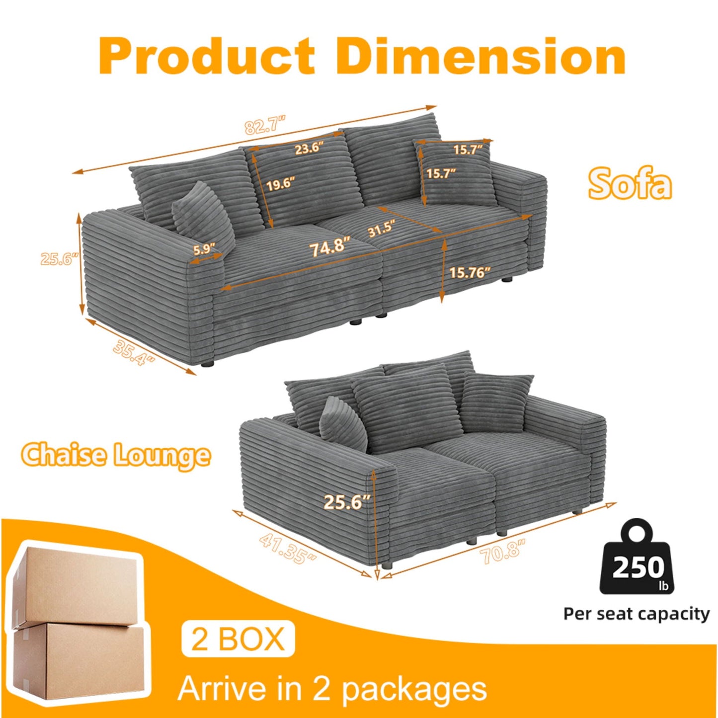 Modern Comfy Upholstered Sofa Cloud Couch