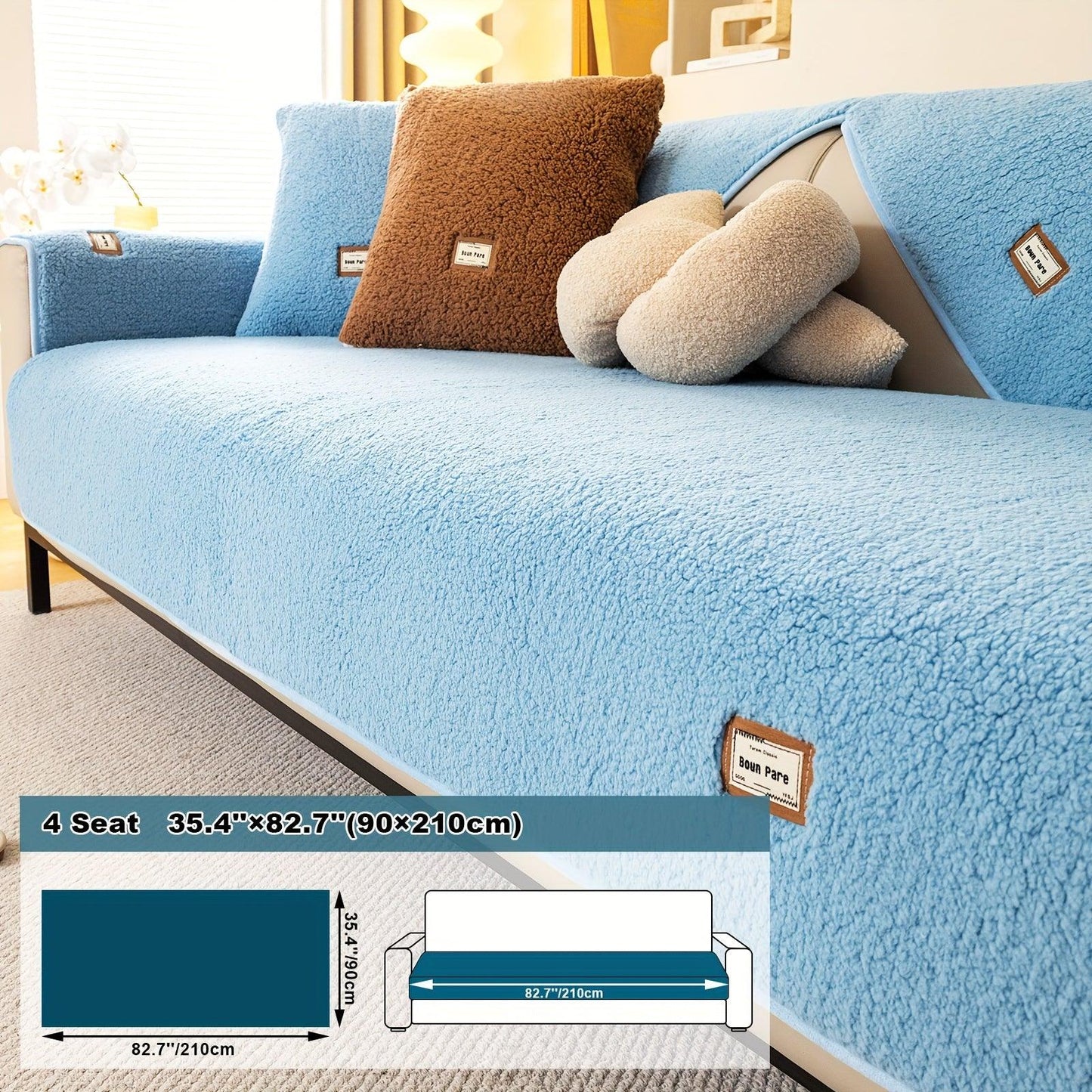 High-Quality Plush Sherpa Sofa Cover
