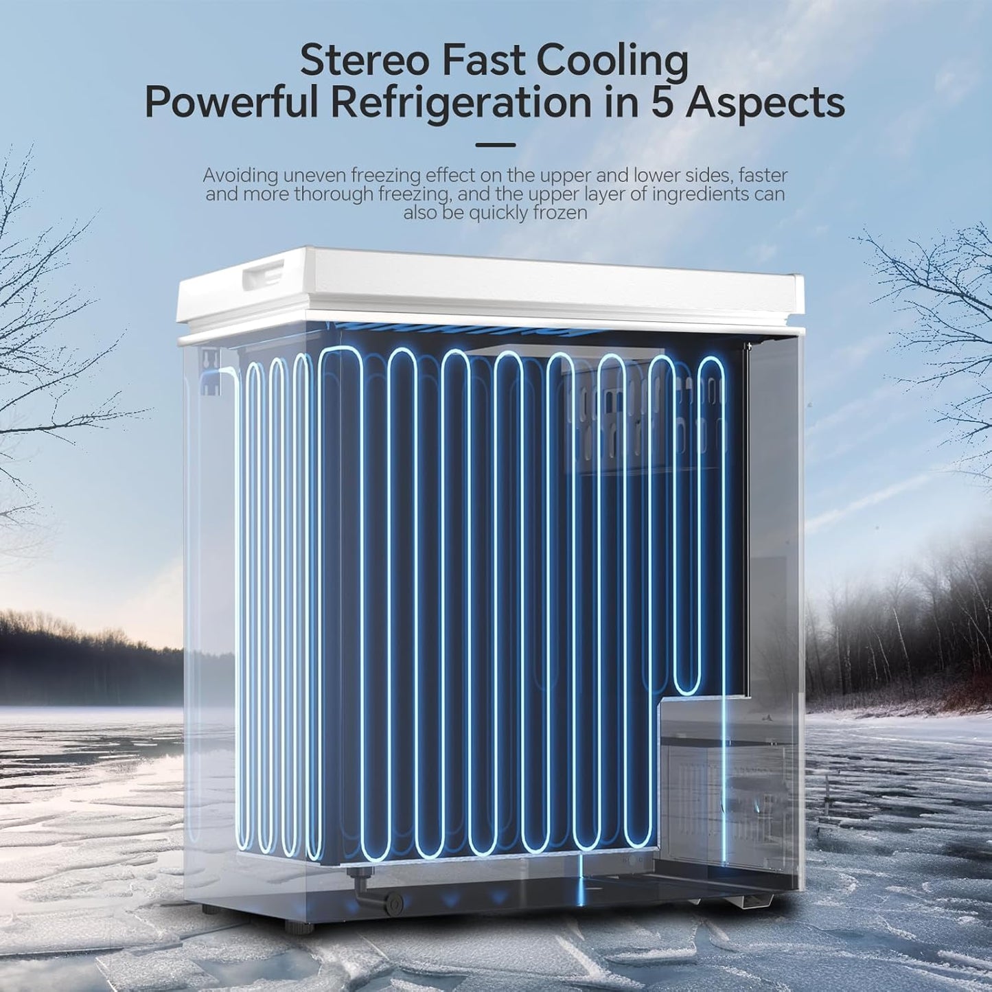 3.5 Cubic Feet Chest Freezer with 2 Removable Baskets