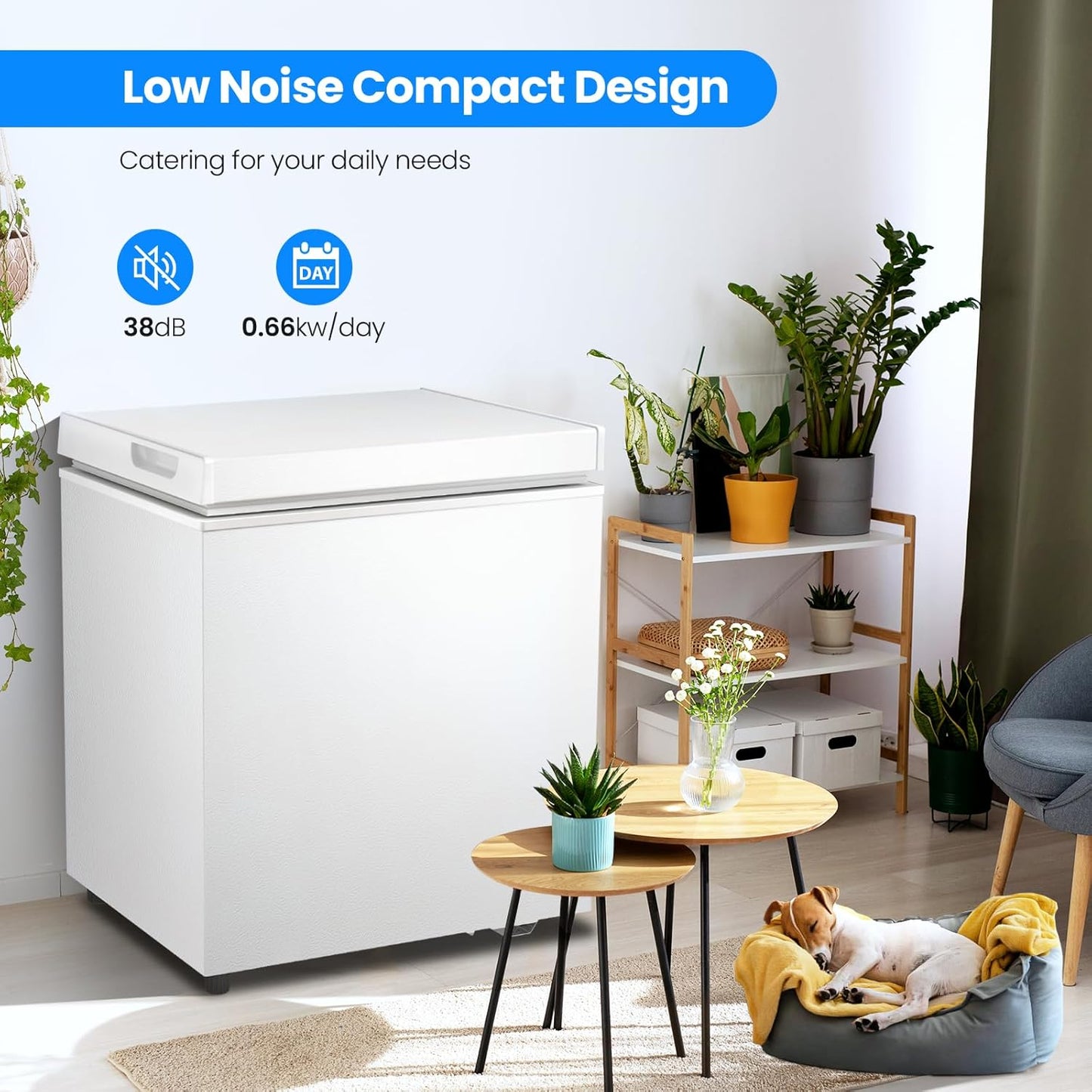 3.5 Cubic Feet Chest Freezer with 2 Removable Baskets