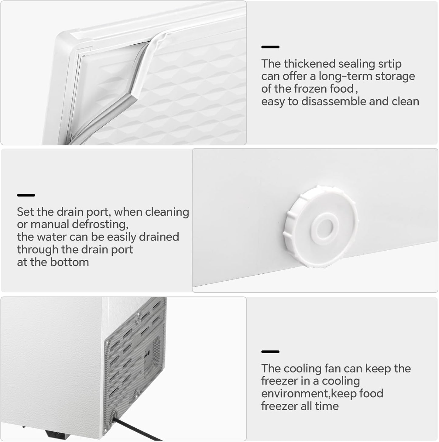 3.5 Cubic Feet Chest Freezer with 2 Removable Baskets