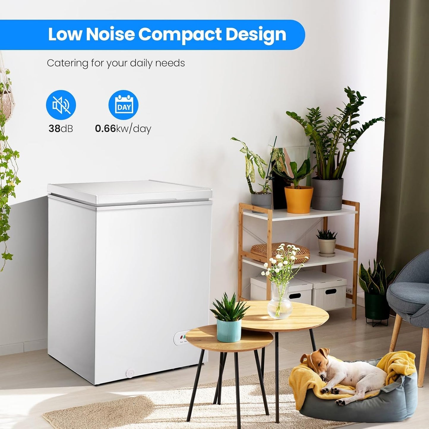 3.5 Cubic Feet Chest Freezer with 2 Removable Baskets