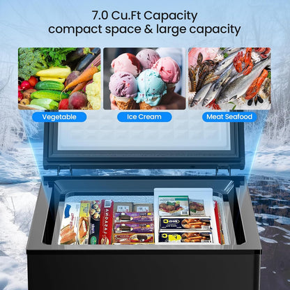 3.5 Cubic Feet Chest Freezer with 2 Removable Baskets